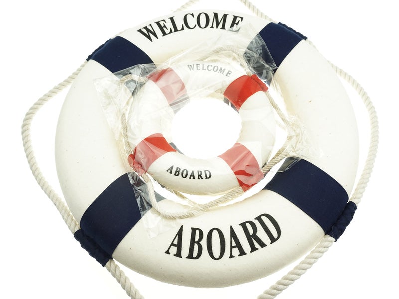 Bilipala 3Pcs Cloth Life Ring Buoy, Home Wall Nautical Decor, 12.5 & 5.5 Inches - Image 5